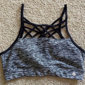 Grey and black Hollister cali sport sports bra